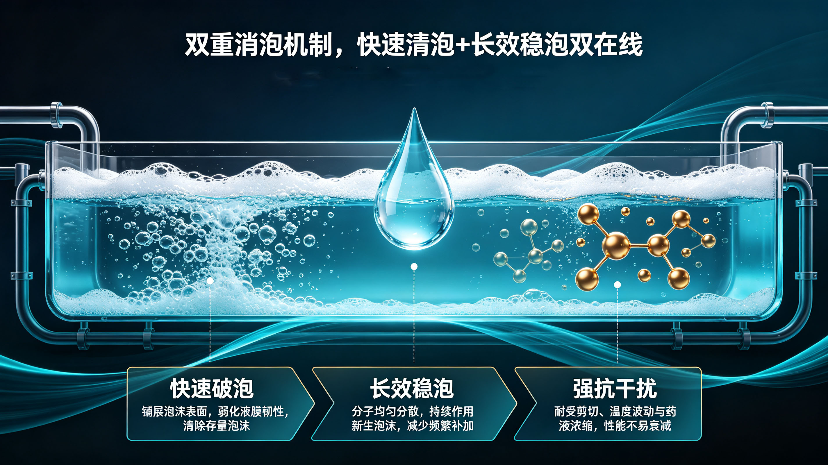 聚醚改性有机硅消泡剂的双重消泡机制