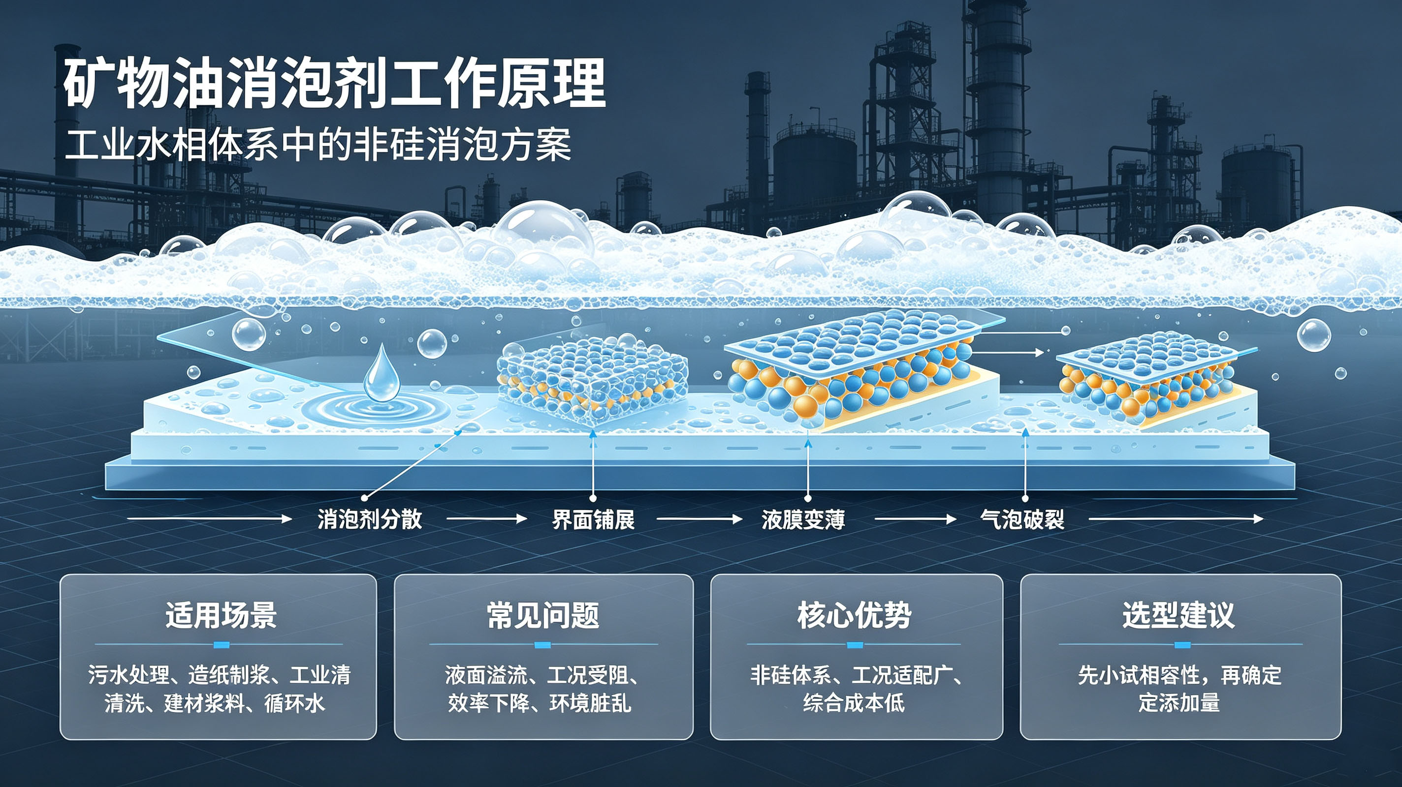 矿物油消泡剂工作原理